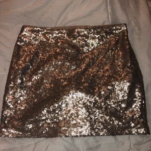 Gold Sequin Mini Skirt